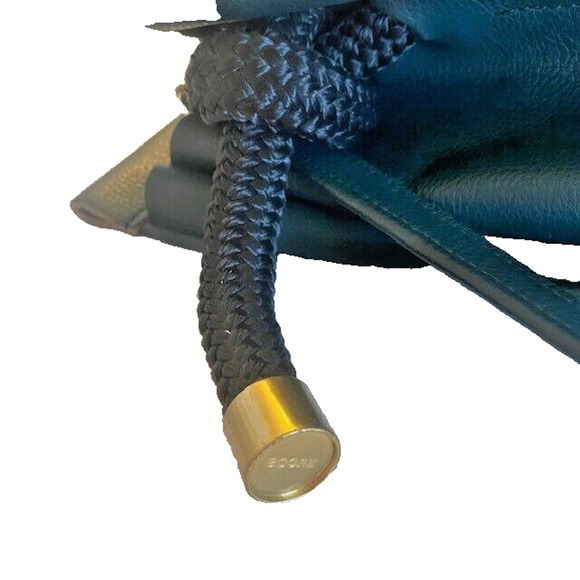 ZUCCA The YACHT ROPE BAG Rope Handle Green Leather Purse Tote Bucket Bag RARE - Picture 5 of 8